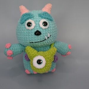 Mike Wazowski and Sully Handmade Amigurumi Crochet Doll Inspired by Monsters Inc